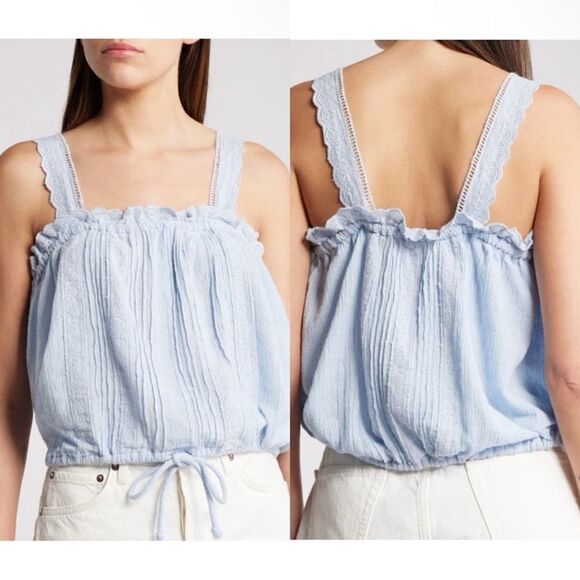 Free People NWT Because of You Tank in Light Blue Size Small - Picture 2 of 13